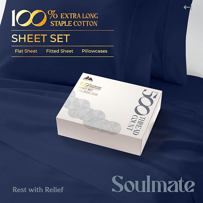 Mayfair Linen 500 Thread Count Twin XL Cotton Sheets - Image 4