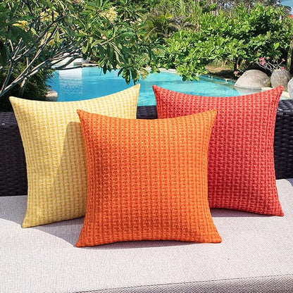 Kevin Textile Outdoor Waterproof Throw Pillow Covers Pack of 2 Weaving Texture - Image 6