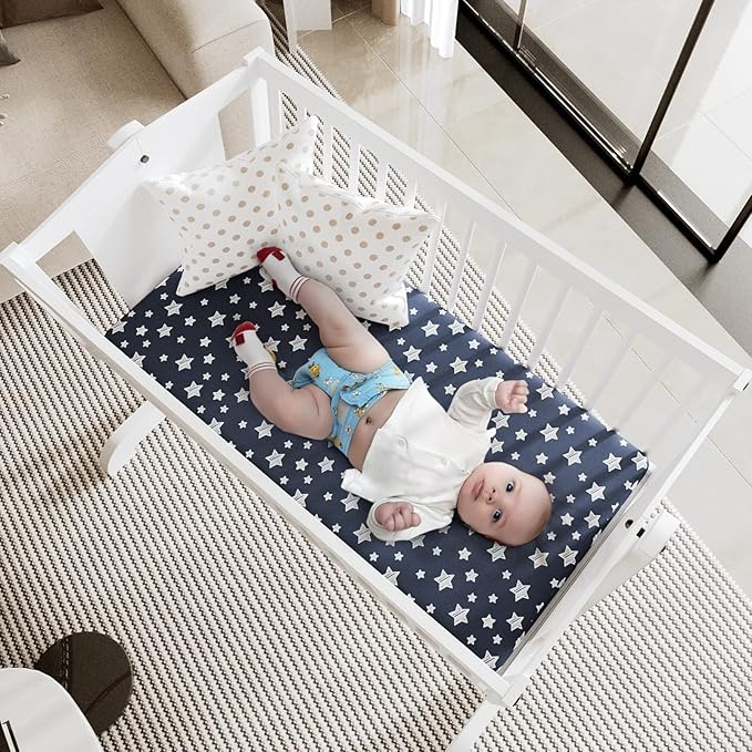 Bassinet Sheets Set 4 Pack for Baby Boy, Universal Fit for Oval, Hourglass and - Image 2