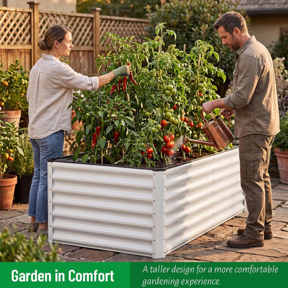 snugniture galvanized raised garden bed 6x3x2ft outdoor large, front angle view