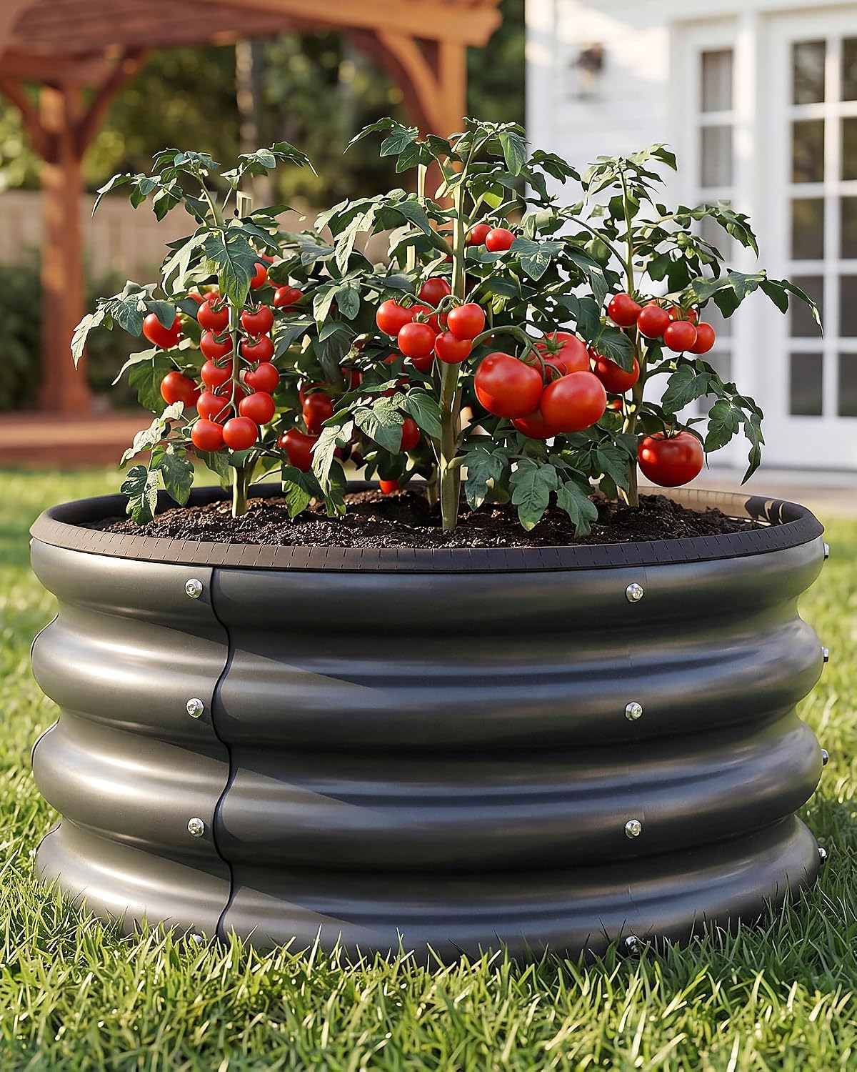 round raised garden bed, 2 pack, 2 x on a desk or shelf