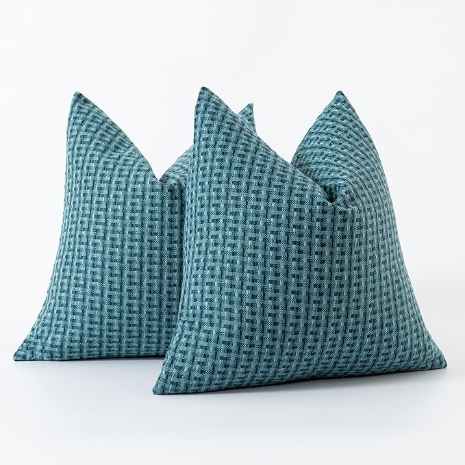 Kevin Textile Outdoor Waterproof Throw Pillow Covers Pack of 2 Weaving Texture - Image 7