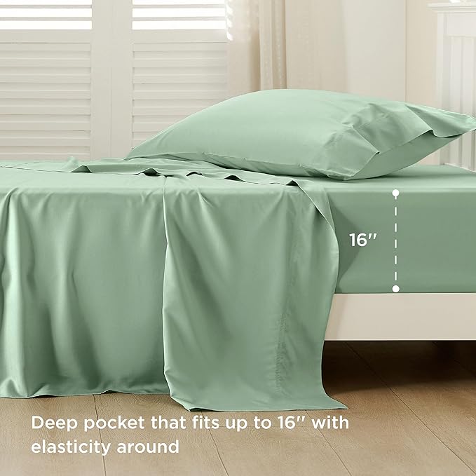 Bedsure Cooling Sheets Twin XL, Rayon Derived from Bamboo, Breathable & Soft - Image 3