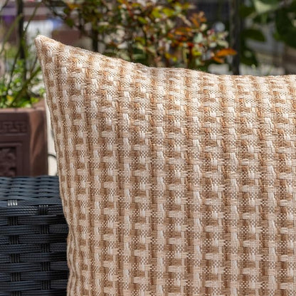 Kevin Textile Outdoor Waterproof Throw Pillow Covers Pack of 2 Weaving Texture - Image 4