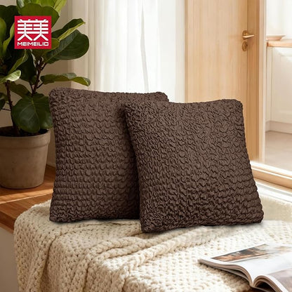 Throw Pillow Covers 18x18 Inch Solid Stretch Fabric Flexible Size Decorative - Image 3