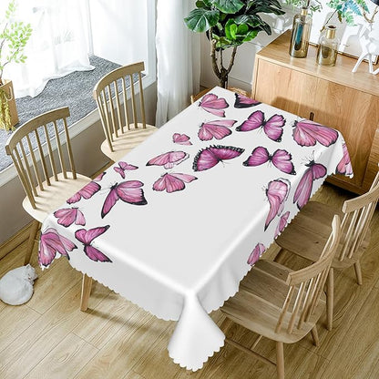 52x70inches Butterfly Rectangle Table Cloth Pink Purple Nature Butterflies - Image 5