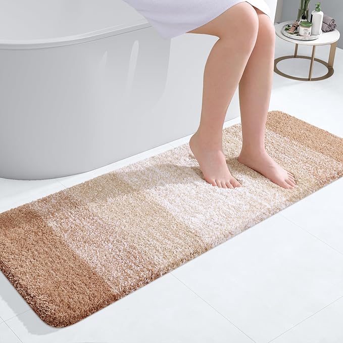 OLANLY Bathroom Runner Rugs 47x17, Extra Soft Absorbent Microfiber Bath Rugs by OLANLY