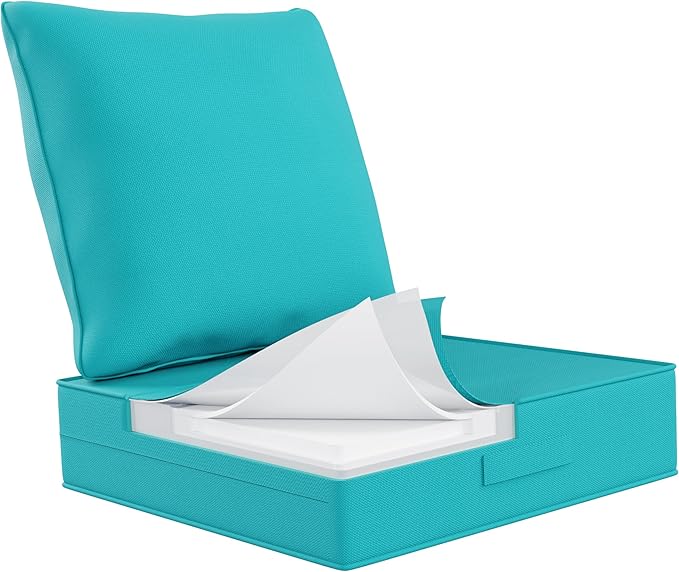Outdoor Olefin Water-Resistant Deep Seat Cushion Set, Thickened Sofa Chair Pad by Aofeite