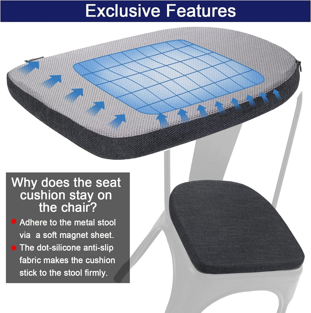 BUYUE Friendly Woven Fabric 14x14 Magnetic Cushions for Metal Chair Set of 4,...