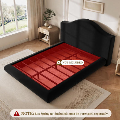 queen floor cloud bed frame - low profile showing dimensions