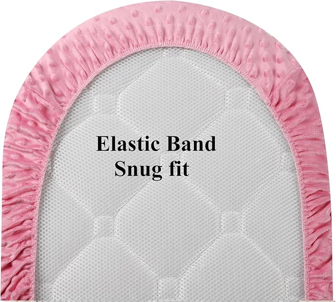 Dot Bassinet Sheet Set 2 Pack Stretch Fitted Bedside Sleeper Bassinet Sheets - Image 6