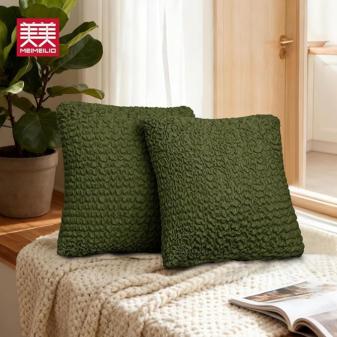 Decorative Throw Pillow Cover Elastic Couch Pillow Covers 18 x 18 & 20 x 20 Inch - Image 3