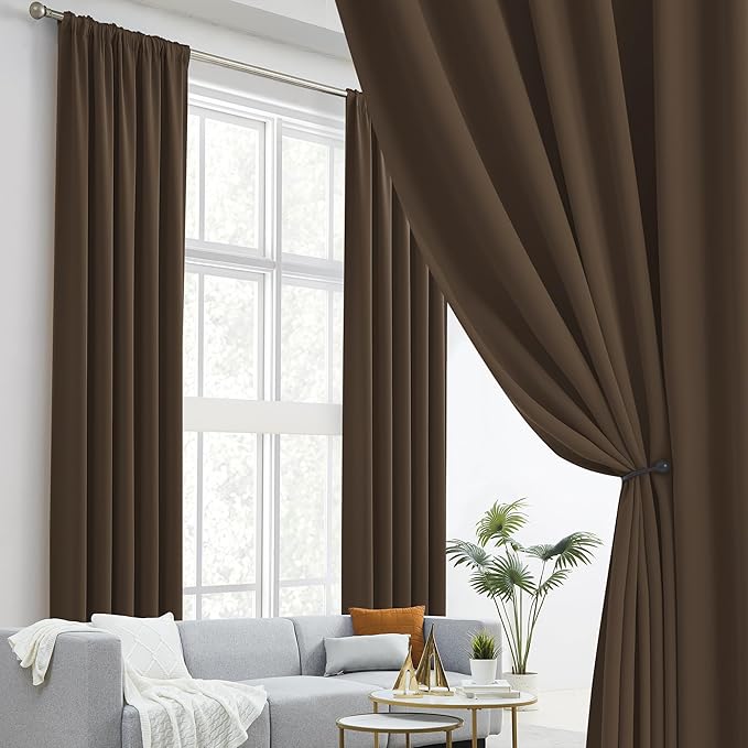 DUALIFE Blackout Curtains/Drapes 108 Inches Long, Light Blocking Privacy - Image 2