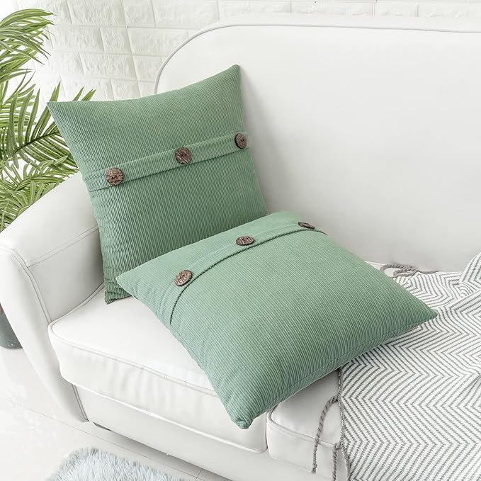 HWY 50 Sage Green Chenille Throw Pillow Covers 20x20 Inch - Image 4