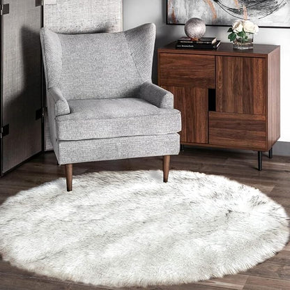 Latepis Circle Rugs 6.7ft for Living Room White - Image 7