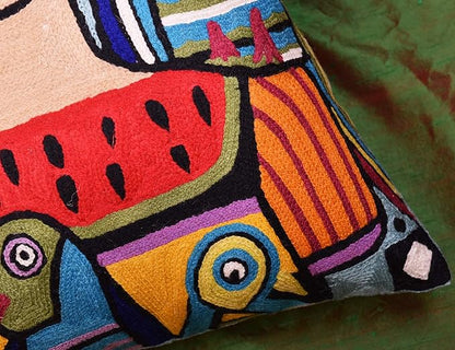 Frida Inspired Throw Pillow Cover Mexican Art Pillowcase Bella Senorita Hand - Image 6