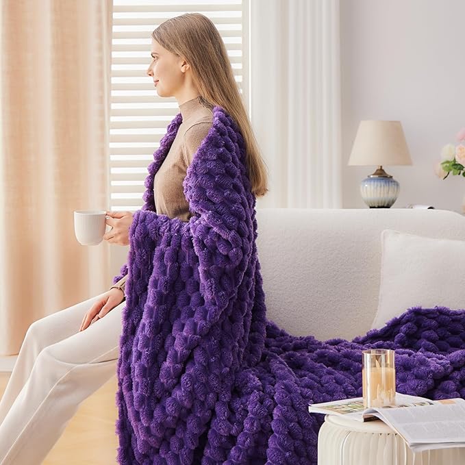 NEWCOSPLAY Super Soft Throw Blanket Purple Premium Silky Flannel Fleece 3D - Image 4
