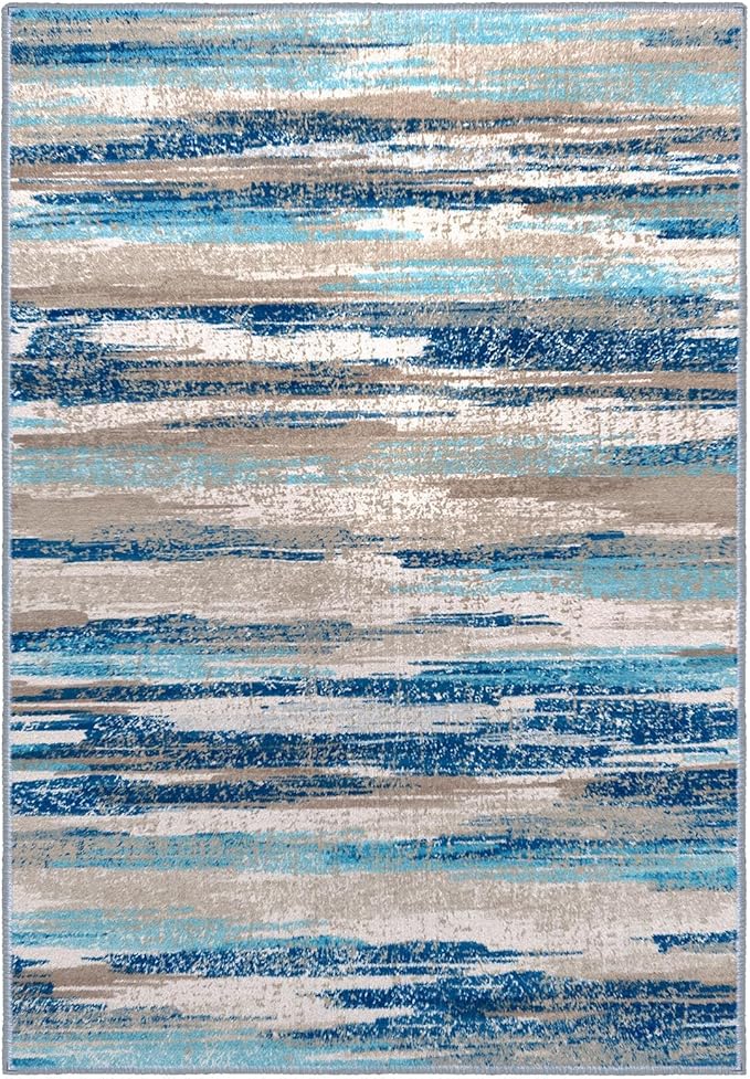 Modern Abstract 9x12 Large Machine Washable Living Room Rug Non-Slip Soft - Image 9