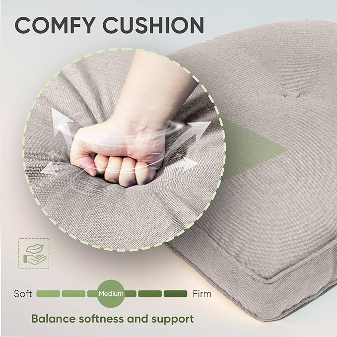 Outdoor Chair Cushion Set of 2, Waterproof Outdoor Seat Cushions 25x22 - Image 5