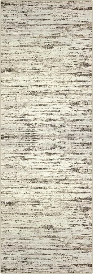 Modern Abstract Runner Rug, 2x6 Feet, Faux Wool, Machine Washable, Kid & Pet - Image 9