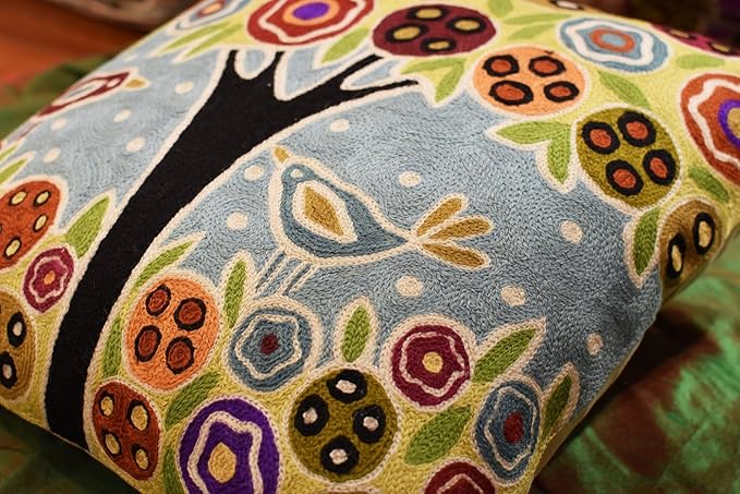 Blue Tree of Life Throw Pillow Cover Karla Gerard Floral Pillowcase Floral - Image 4