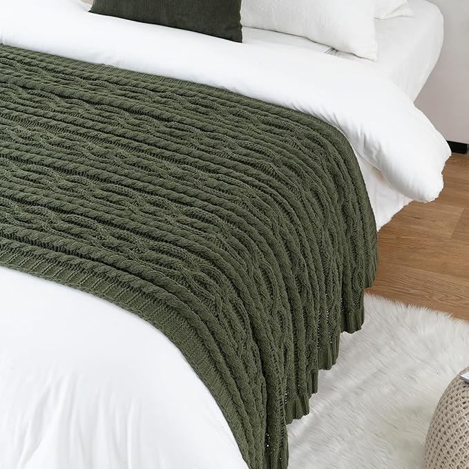 Battilo Olive Green Throw Blanket - Image 6