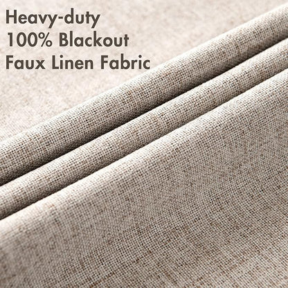 MIULEE Blackout Curtains for Bedroom Linen Texture Solid Thermal Insulated - Image 5