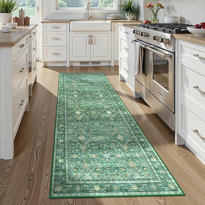Collive Washable Hallway Runner Rugs, Vintage Boho Soft Bedroom Carpet Runner by Collive
