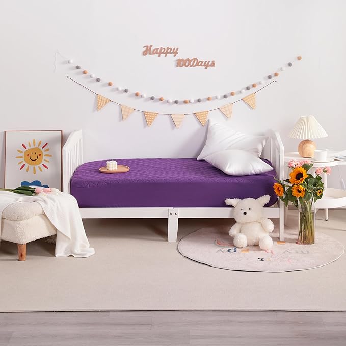 NTBAY 2 Pack Waterproof Mini Crib Mattress Protector, Quilted 24"x38" Fitted - Image 5