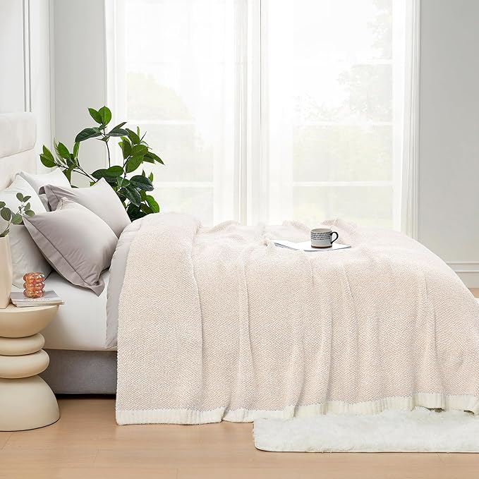 Snuggle Sac Ultra Soft Ivory Bedding Blanket Twin XL, Warm Fluffy Microfiber - Image 2
