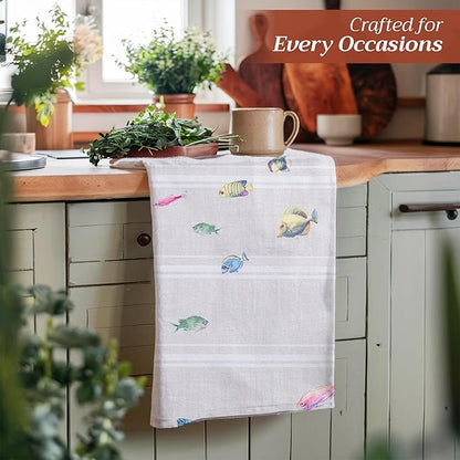 Maison d' Hermine Kitchen Towels Set of 3 100% Cotton 27.50" x 20" Reusable - Image 6
