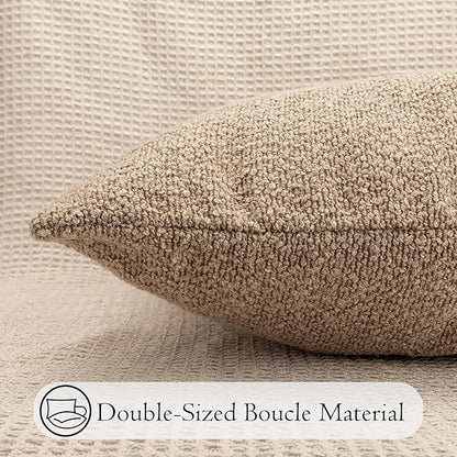 20x54 inch Neutral Boucle Body Pillow Cover, Camel Long Pillow Cover Cozy Soft - Image 6