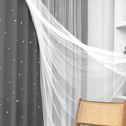 Kinryb Kids Blackout Curtains for Bedroom/Living Room/Classroom, Sheer Overlay - Image 5