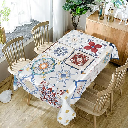 60x120inches Retro Moroccan Tablecloth Oriental Eastern Pattern Ornament Tiles - Image 5