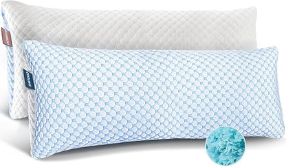 Nestl Cooling Pillow for Sleeping 2 Pack, Luxury Shredded Memory Foam Body by Nestl