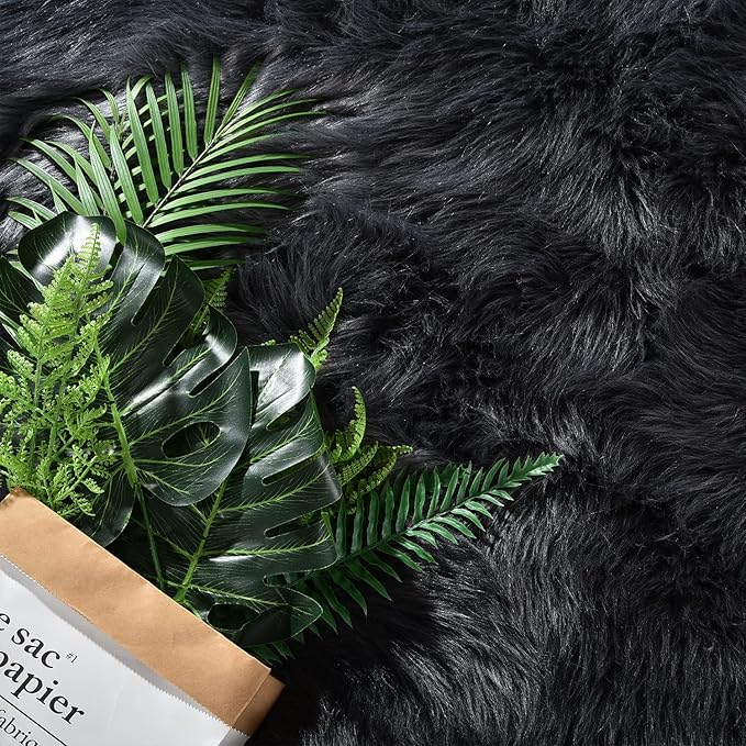 Latepis Dark Grey Faux Sheepskin Fur 2x8 Runner Rug - Image 5