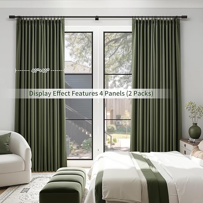 Joywell 100% Blackout Pinch Pleat Linen Curtains 120 Inches Long - Image 8