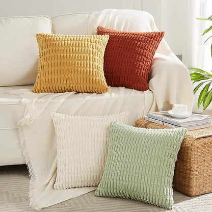 Fancy Homi 4 Packs Boho Fall Euro Decorative Throw Pillow Covers 28x28 Inch - Image 7
