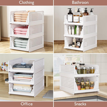 ctsnslh 5 pack closet organizers stackable storage box showing dimensions