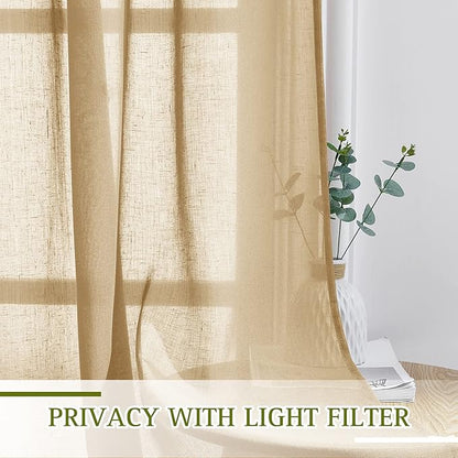 NICETOWN Linen Curtains 45 inch Length - Image 3