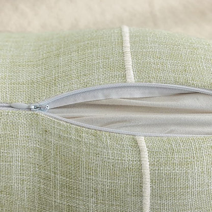 vctops Rustic Lattice Cotton Linen Decorative Throw Pillow Cover Embroidery - Image 4