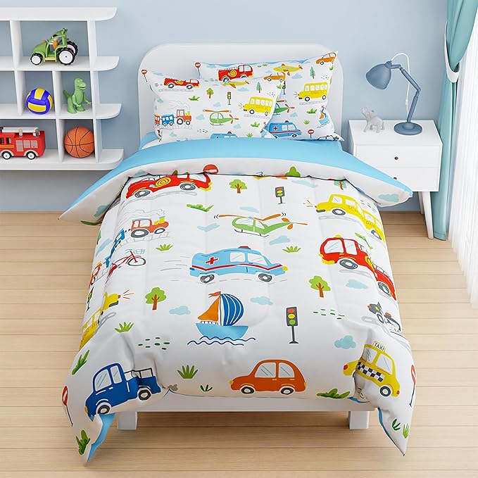 SANDJEST Transportation Duvet Cover Sets Twin Size by SANDJEST