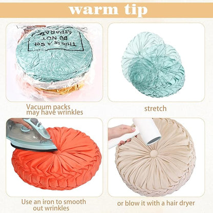 Yerliker 6 Pcs Floor Pillow Cushions 15inch Round Velvet Throw Pillows Colorful - Image 3