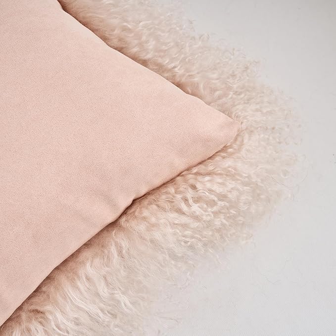 Genuine Mongolian Lamb Fur Pillow Cover – 12"x20" Rectangular Cushion Case – - Image 5