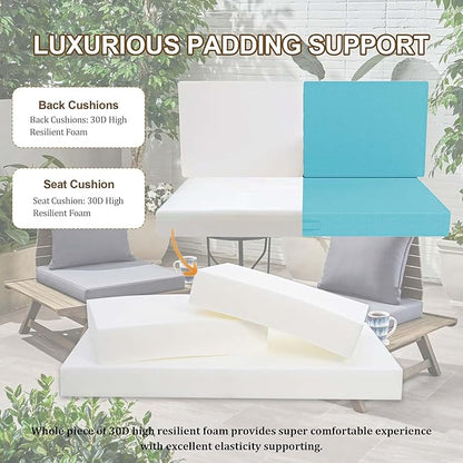 Outdoor Loveseat Cushion Set 46 x 26 Inch, Waterproof & Fade-Resistant Deep - Image 6