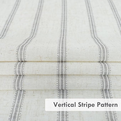 DriftAway Farmhouse Vertical Striped Linen Blend Textured Light Filtering Semi - Image 4