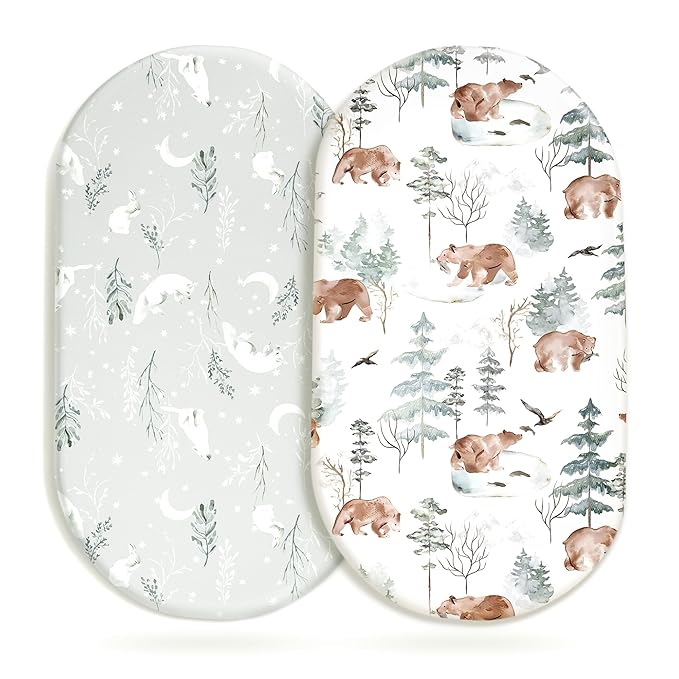 Stretchy Bassinet Mattress Sheets, Ultra Soft Bassinet Sheet 2 Pack, Universal by BUYNOW