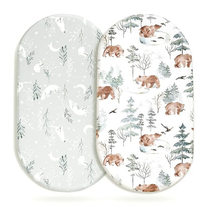 Stretchy Bassinet Mattress Sheets, Ultra Soft Bassinet Sheet 2 Pack, Universal by BUYNOW