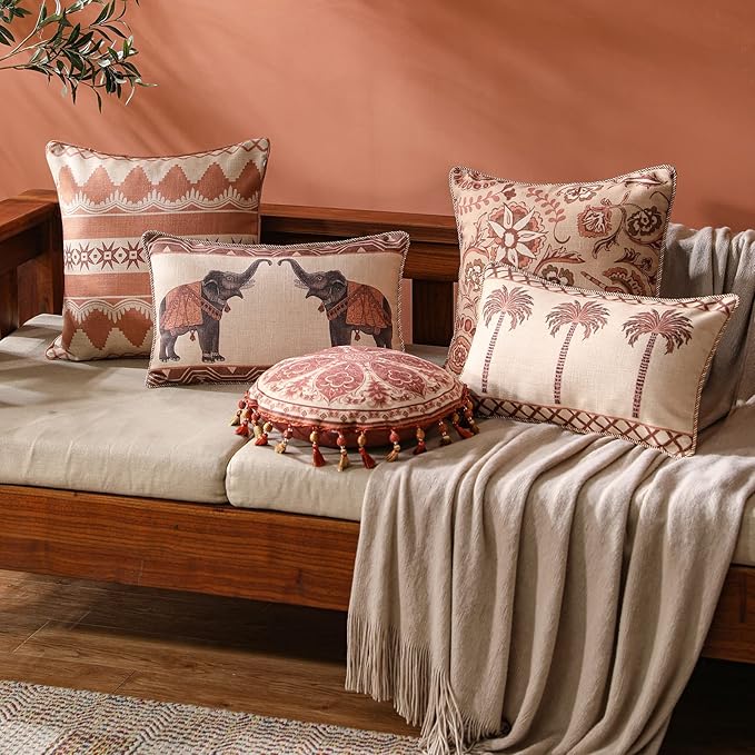 patdrea Floral Linen Decorative Throw Pillow Covers Set Soft Durable Cushion - Image 8