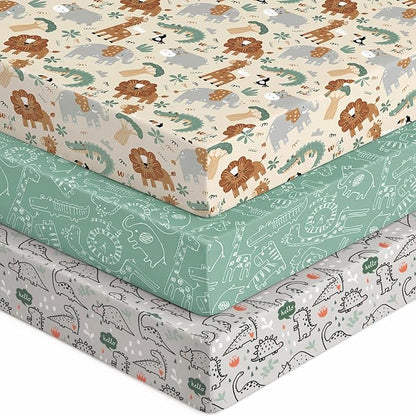 Baby Crib Sheets for Boys Girls, Breathable Soft Microfiber Baby Sheet Green & by Unnivoll